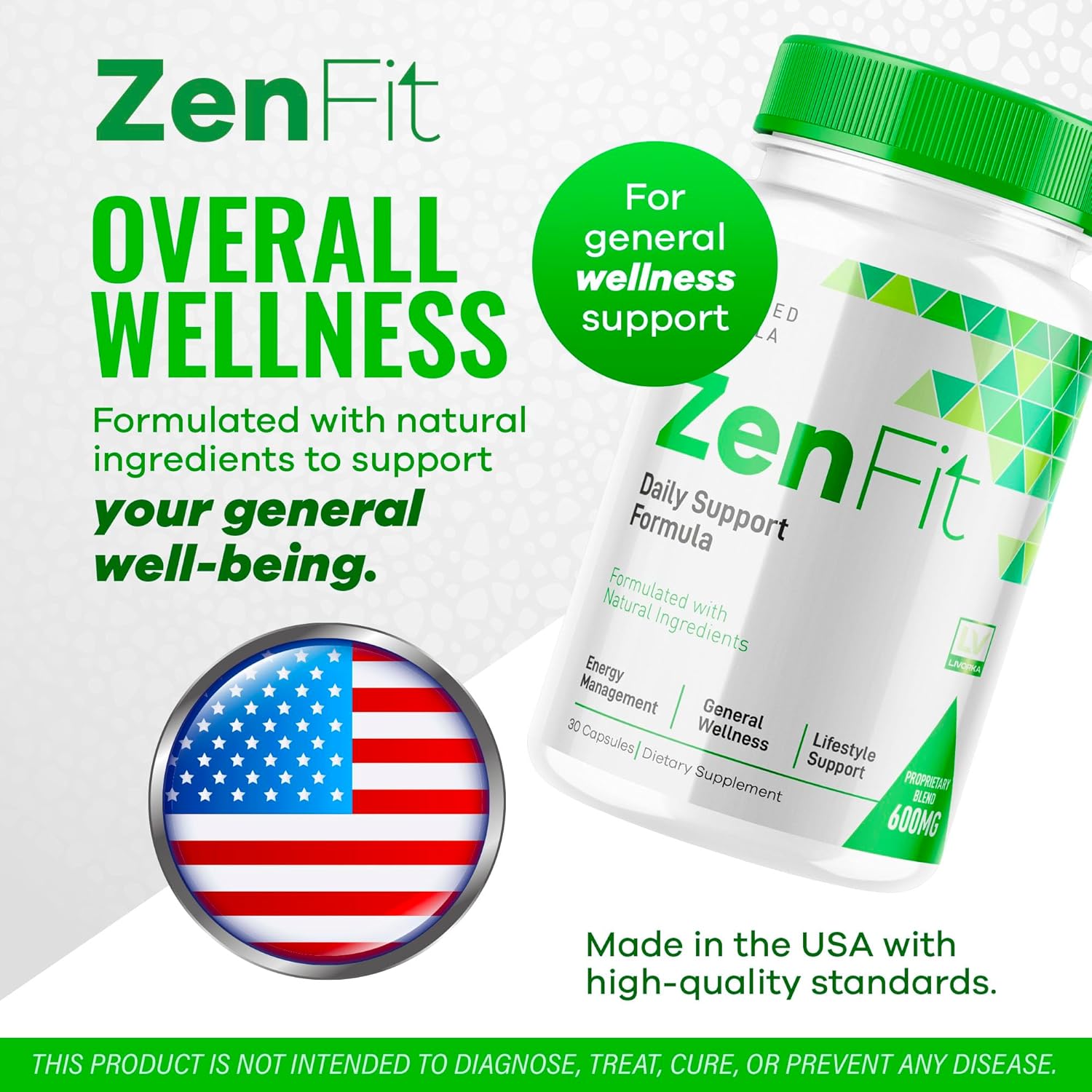 2-Pack LIVORKA Zenfit Capsules - Natural Zenfit Supplement for 2 Months - Advanced Formula Zenfit Pills