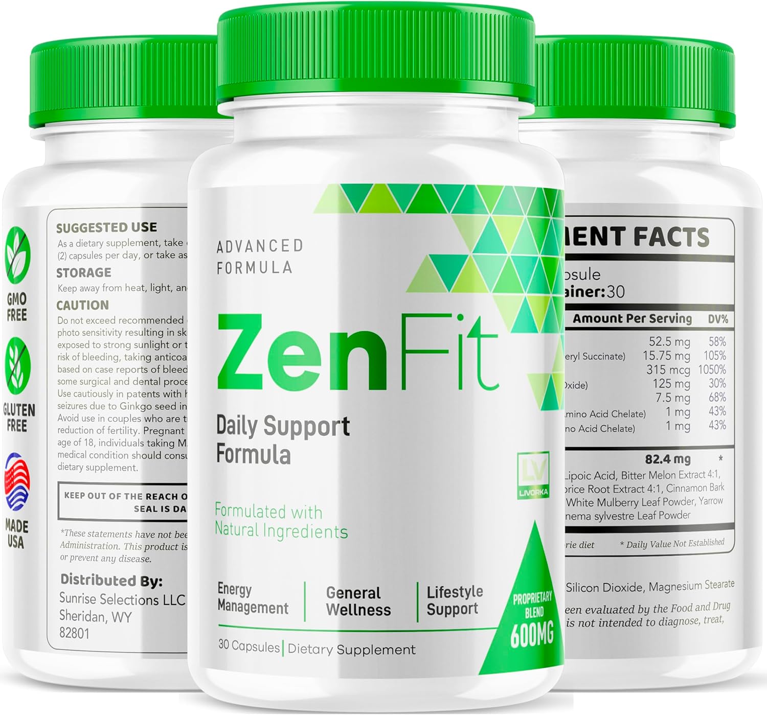 2-Pack LIVORKA Zenfit Capsules - Natural Zenfit Supplement for 2 Months - Advanced Formula Zenfit Pills