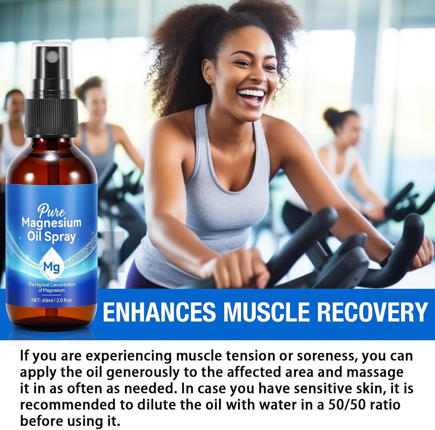 2-Pack Magnesium Oil Spray for Feet - Pure Magnesium Oil for Sports & Massage - 4.04 fl oz
