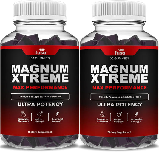 2 Pack MagnumXtreme Gummies: Maximum Strength Shilajit Sea Moss Fenugreek Supplement for Overall Health Support (60 Day Supply)