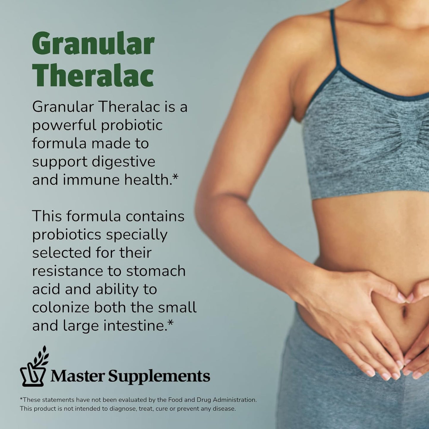 2-Pack Master Supplements Granular Theralac Probiotic Powder - 1.05 oz, 80 Servings - Vegan & Gluten Free Gut Health Support for Kids