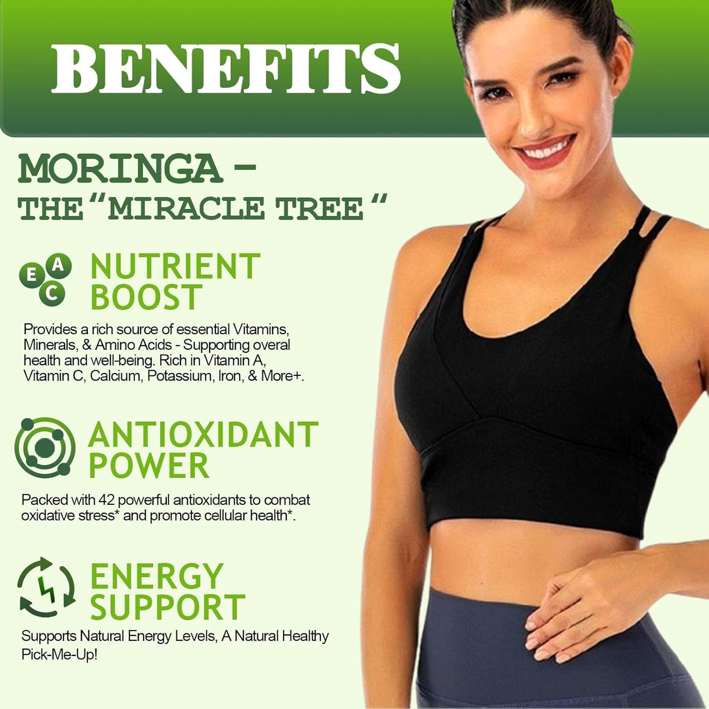 2 Pack Moringa Drops & Vegan Liquid Iron Supplement - Energy Booster, Antioxidant, Anemia Support - Gluten Free, Non GMO, Sugar Free