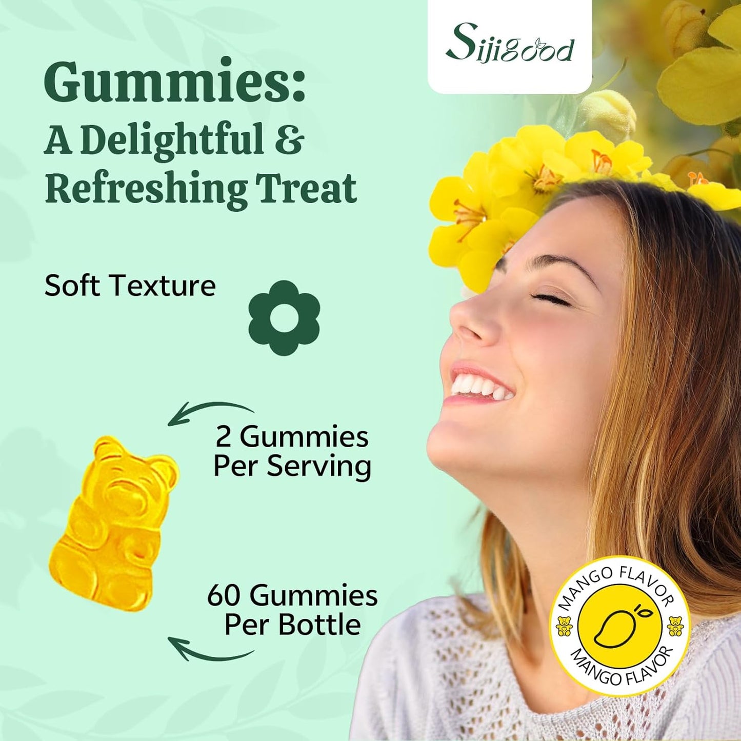 2 Pack Mullein Leaf Gummies with Bromelain & Quercetin - Lung Cleanse, Digestive Support, Immune Boost - 120 Mango Flavored Gummies