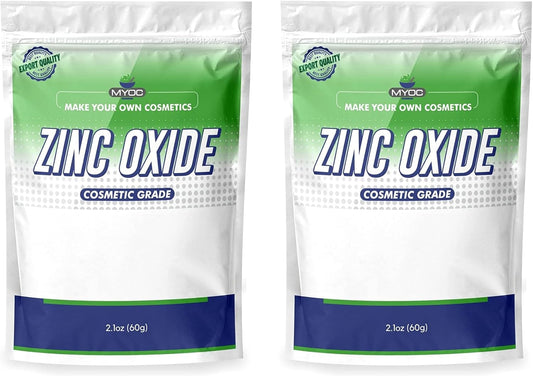 2-Pack MYOC White Zinc Oxide Powder - 60g (2.11 oz each)