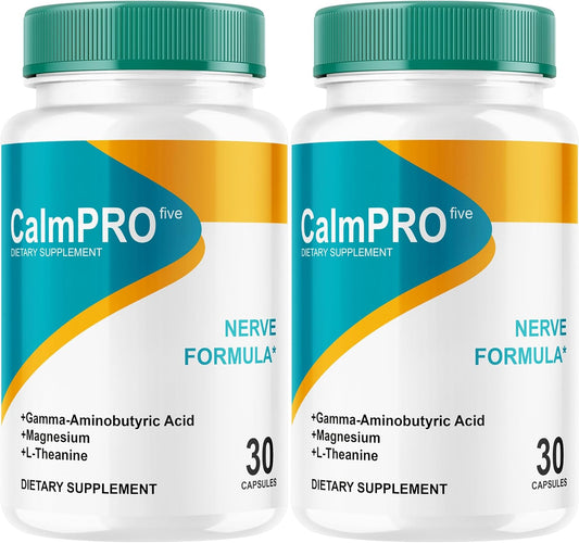 (2 Pack) Natural Calm Pro 5 Supplement Capsules - Advanced Formula for Relaxation - 2 Bottle Pack