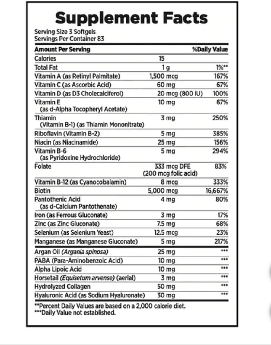 2-Pack Nature's Bounty Hair, Skin and Nails Softgels - 250 Count