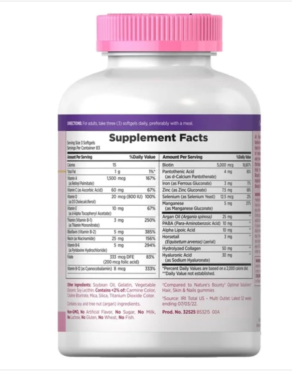 2-Pack Nature's Bounty Hair, Skin and Nails Softgels - 250 Count