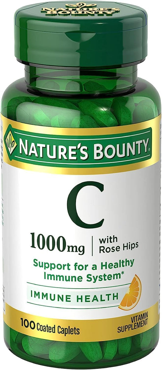 2 Pack Nature's Bounty Vitamin C 1000 mg Caplets with Rose Hips - 200 Count