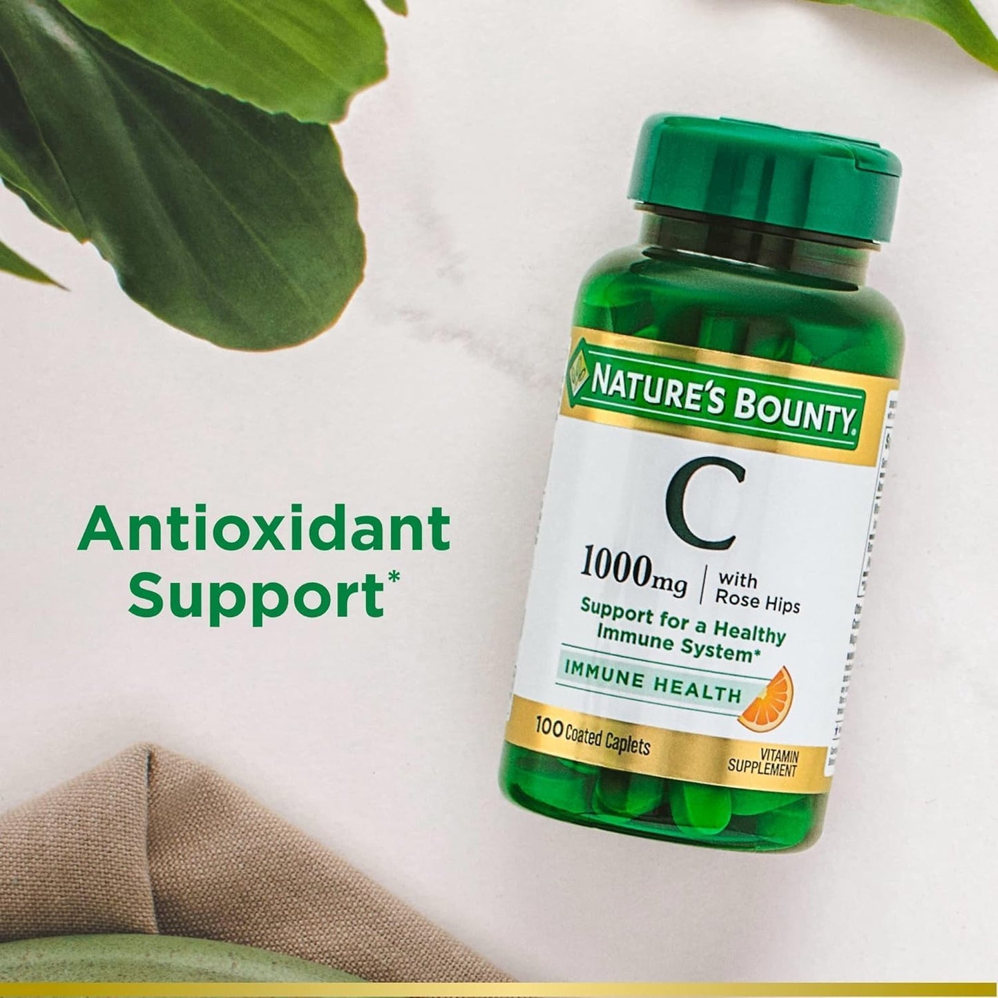 2 Pack Nature's Bounty Vitamin C 1000 mg Caplets with Rose Hips - 200 Count