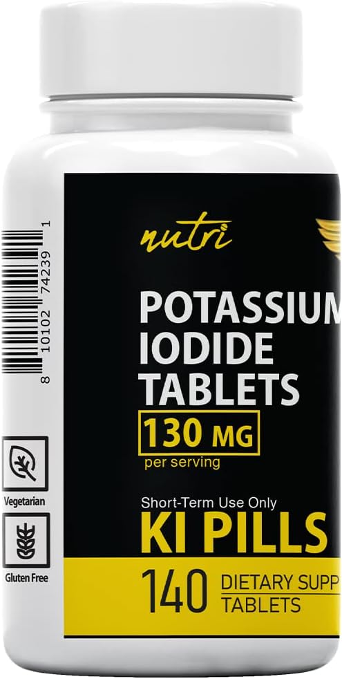 2 Pack Nature's Fusions Potassium Iodide Radiation Tablets 130mg - 280 Tablets, EXP 10/2032 - Potassium Iodine YODO Naciente Pills
