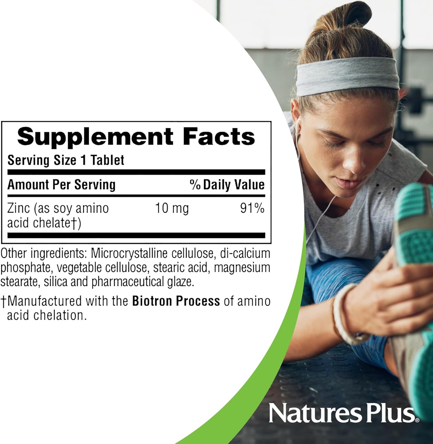 2 Pack Natures Plus Zinc 10mg Tablets - 90 Tablets Each - Immune Health Support - High-Potency Amino Acid Chelate - Gluten Free & Vegetarian - 180 Servings