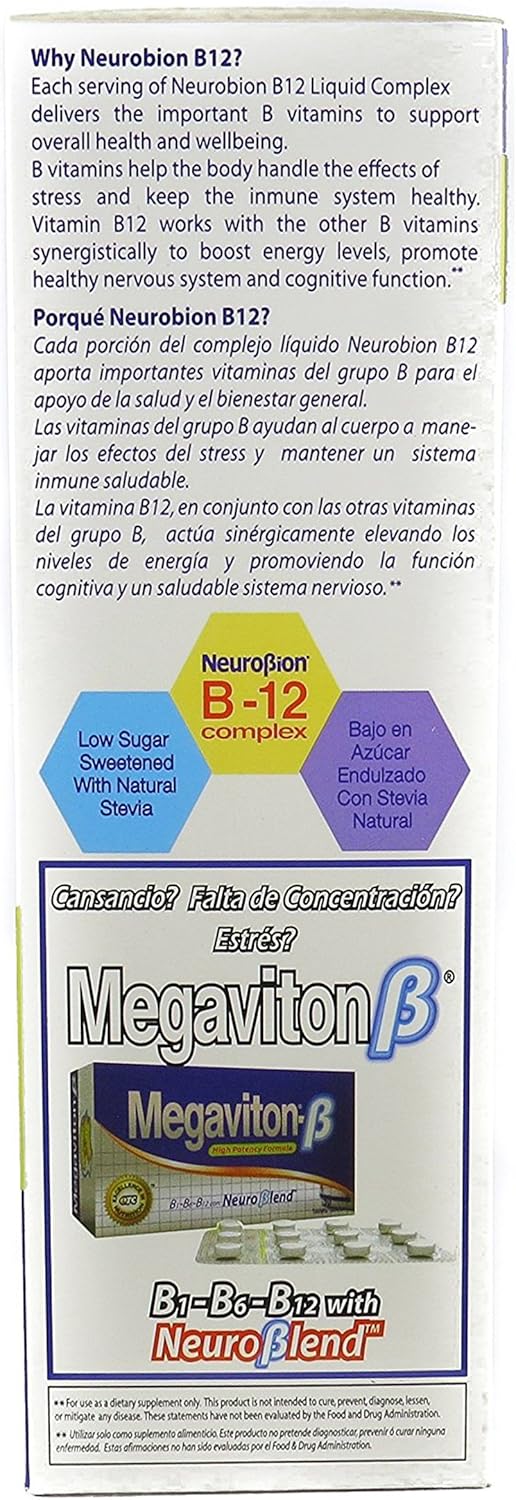 2 Pack Neurobion Vitamin B12 Complex Liquid Citrus Flavor - 16 Oz