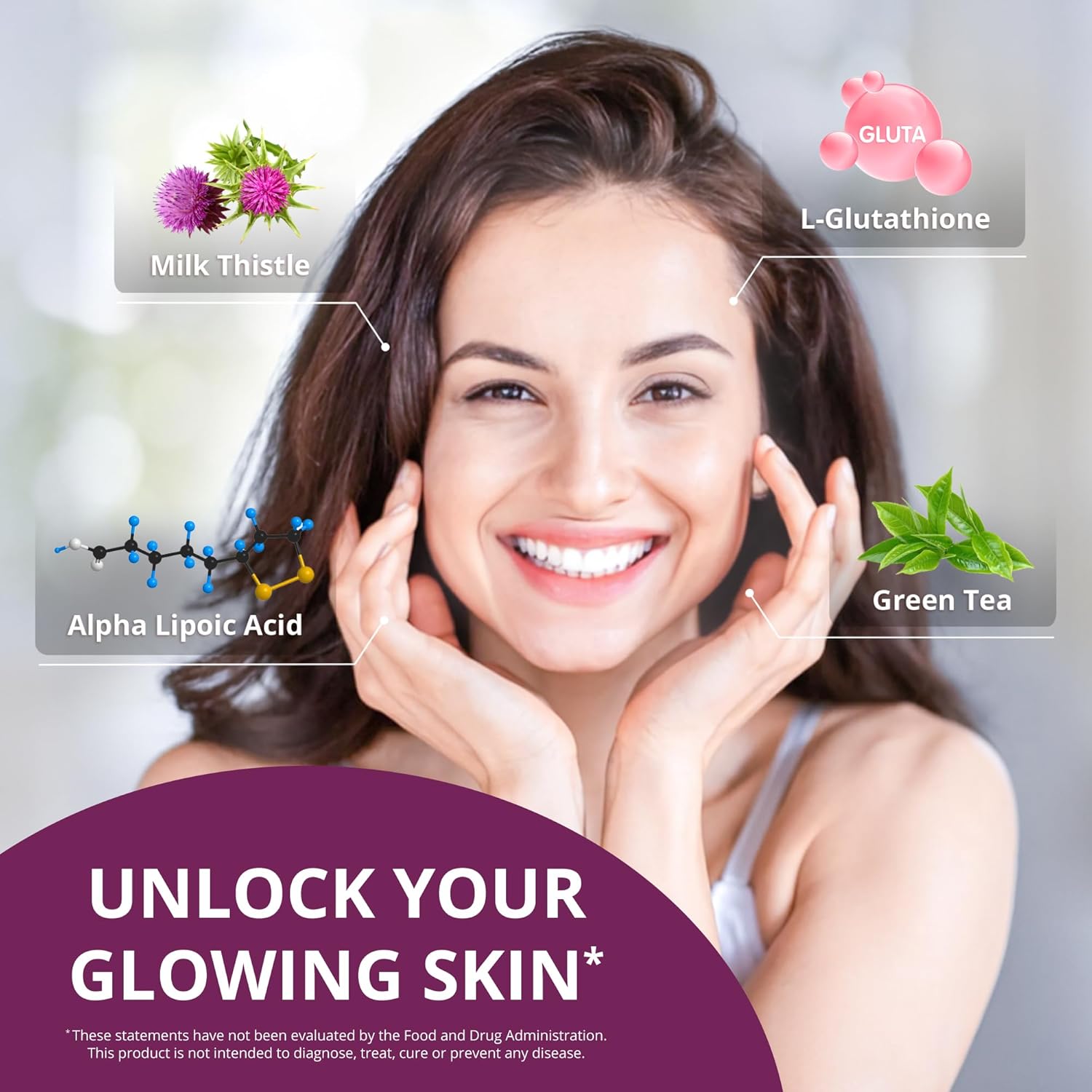 2 Pack NuBest White Skin Brightening Supplement with Glutathione 400mg & Milk Thistle Extract - Antioxidant & Detoxification - 2 Months Supply for Beautiful and Radiant Skin