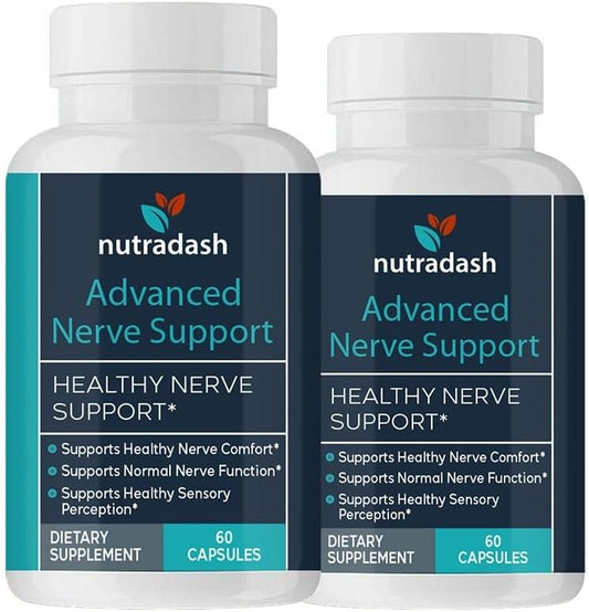 2 Pack Nutradash Advanced Nerve Support Formula - 120 Capsules - 2 Month Supply