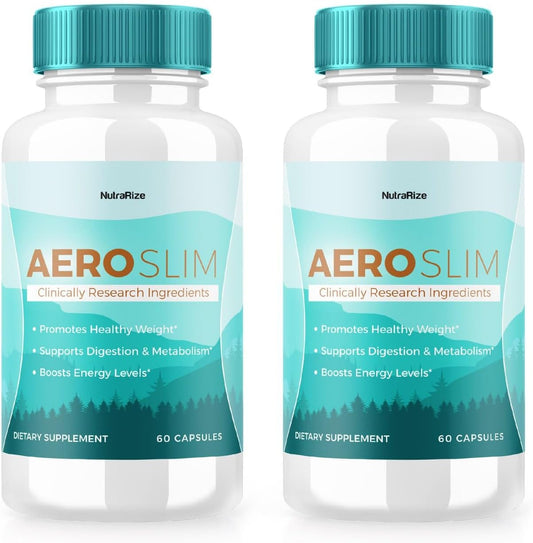 2 Pack NutraRize AeroSlim Capsules - Advanced Weight Health Dietary Supplement, Maximum Strength All-Natural Pills Targeting Belly Fat, Weight Management Formula - 120 Capsules