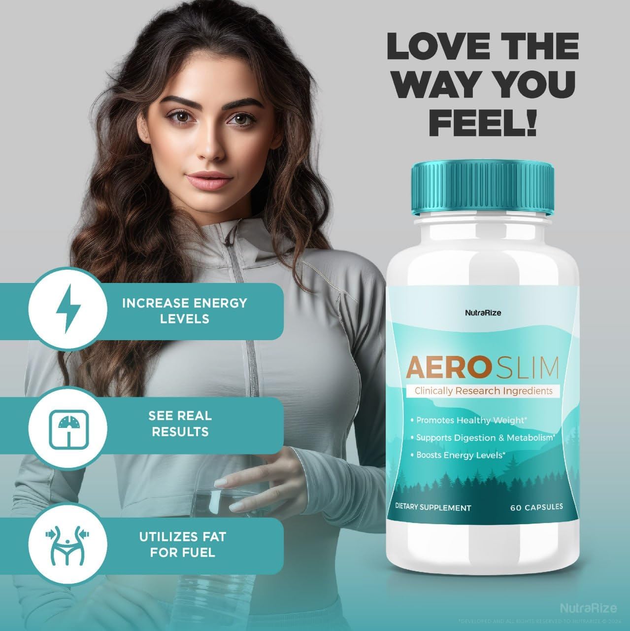 2 Pack NutraRize AeroSlim Capsules - Advanced Weight Health Dietary Supplement, Maximum Strength All-Natural Pills Targeting Belly Fat, Weight Management Formula - 120 Capsules
