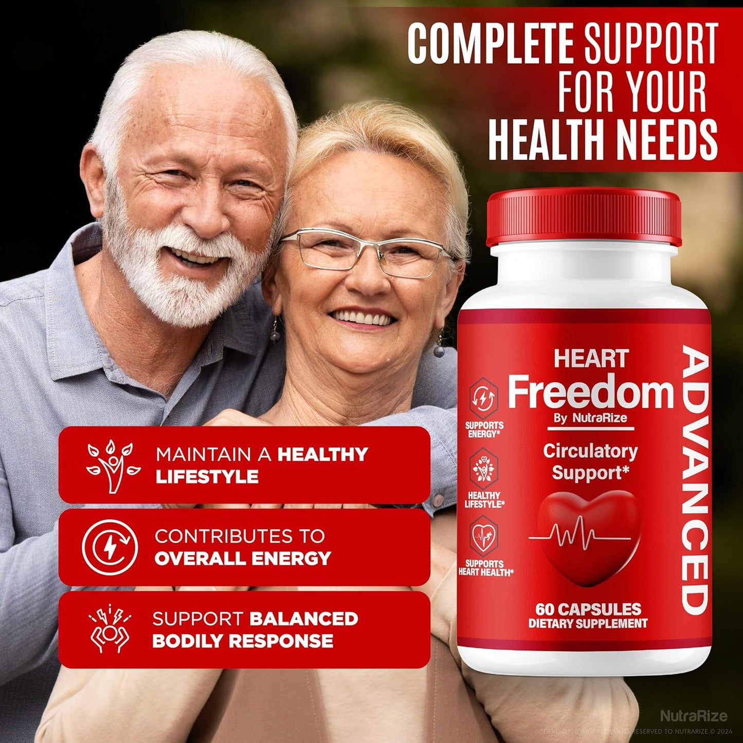 2 Pack NutraRize Heart Freedom Capsules - Official HeartFreedom Pills for Energy & Health, Circulation Support, All Natural Detox Glyco Optimizer - 120 Capsules