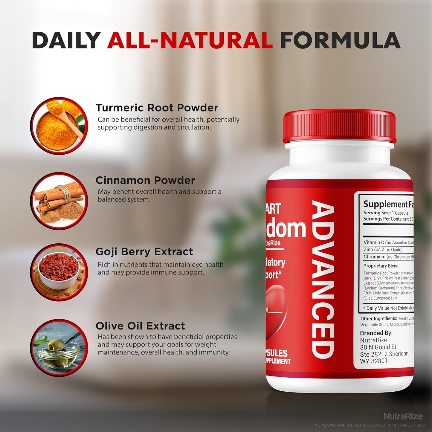 2 Pack NutraRize Heart Freedom Capsules - Official HeartFreedom Pills for Energy & Health, Circulation Support, All Natural Detox Glyco Optimizer - 120 Capsules