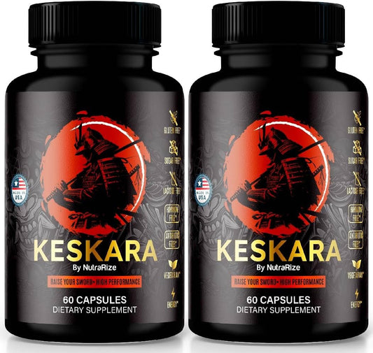 2 Pack NutraRize Keskara Pills for Men - Premium Male Supplement for Muscle Growth & Health - Official Reviews (120 Capsules)