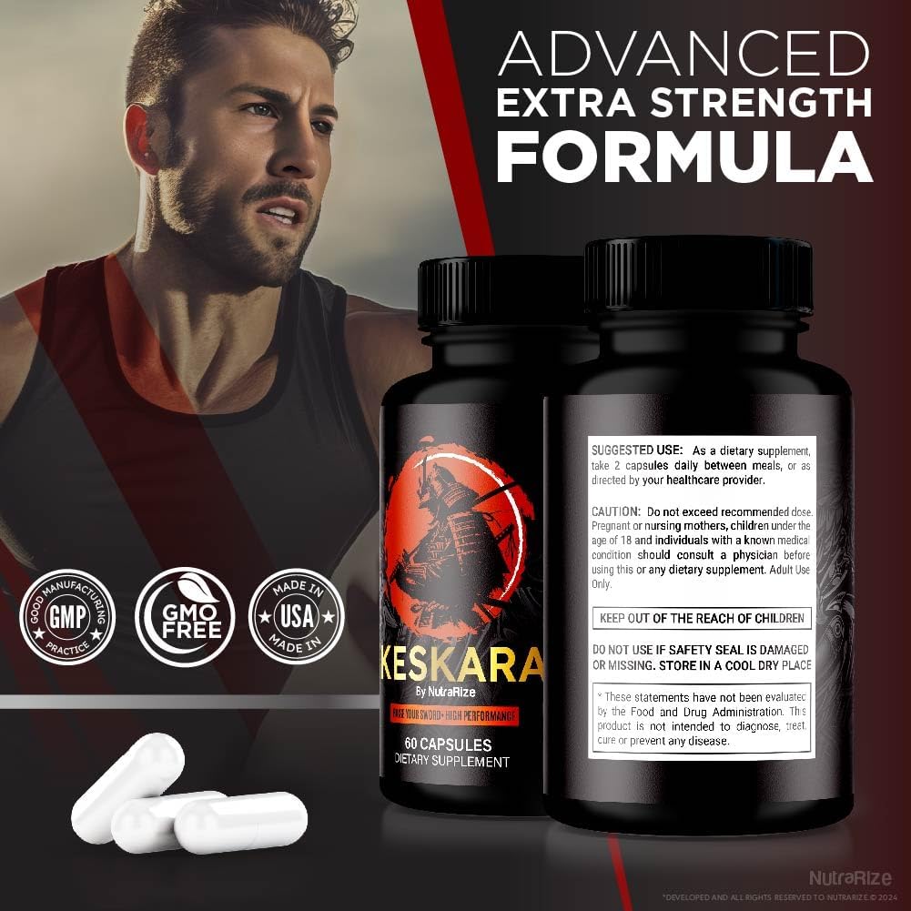 2 Pack NutraRize Keskara Pills for Men - Premium Male Supplement for Muscle Growth & Health - Official Reviews (120 Capsules)
