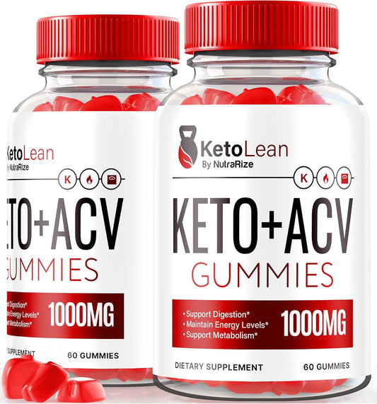 2 Pack NutraRize Keto Lean Apple Cider Vinegar Gummies - 1000MG ACV Keto Supplement with Keto Vitamins - Official Keto Plus ACV - 120 Gummies
