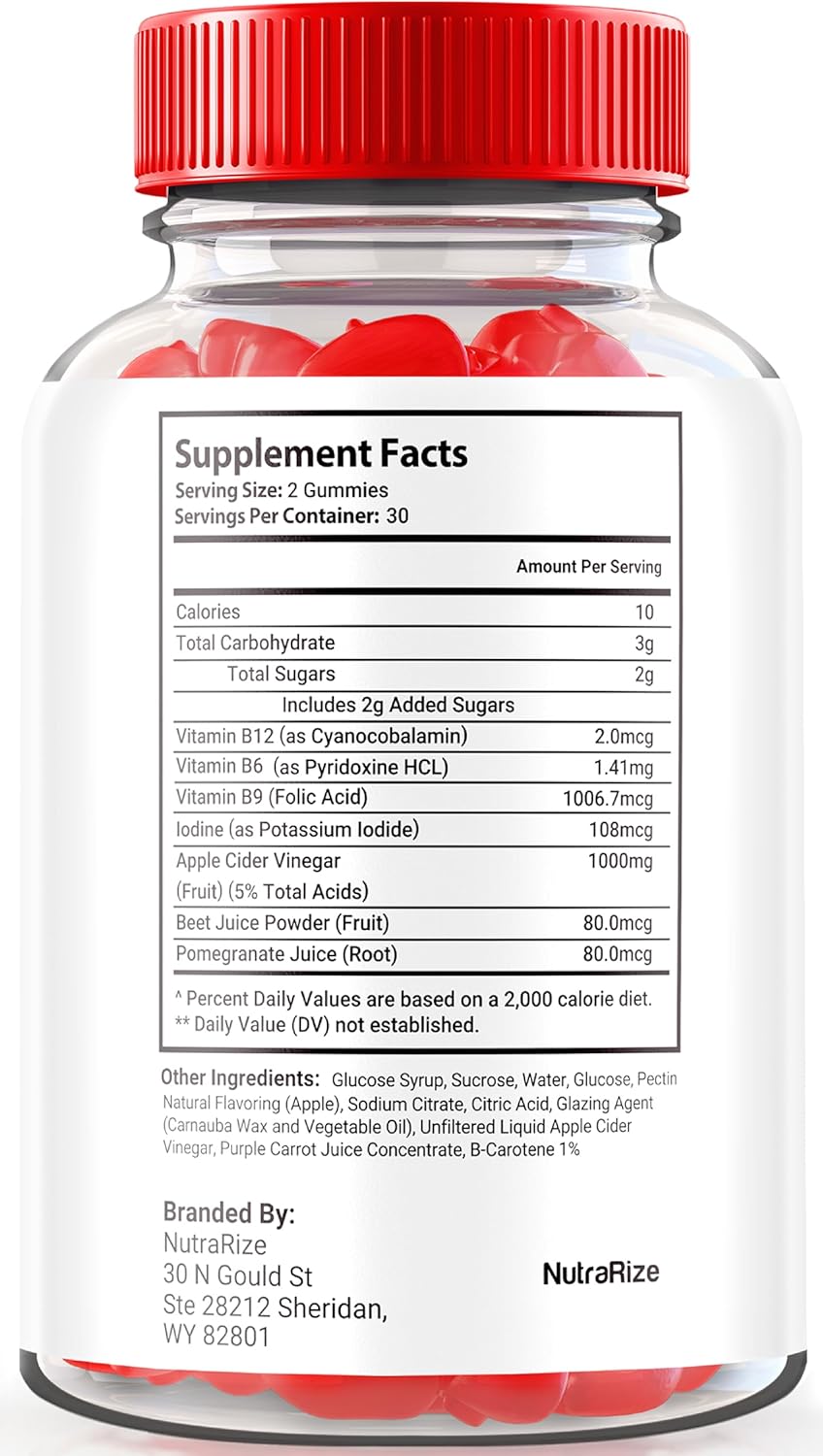 2 Pack NutraRize Keto Lean Apple Cider Vinegar Gummies - 1000MG ACV Keto Supplement with Keto Vitamins - Official Keto Plus ACV - 120 Gummies