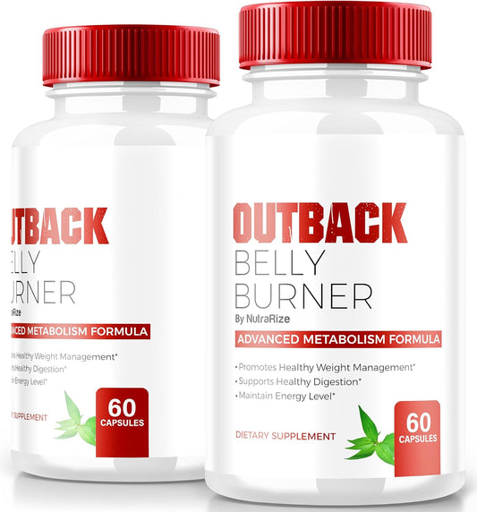 2 Pack NutraRize Outback Belly Burner Keto Capsules - All Natural Supplement for Fitness Goals - Official Reviews (120 Capsules)