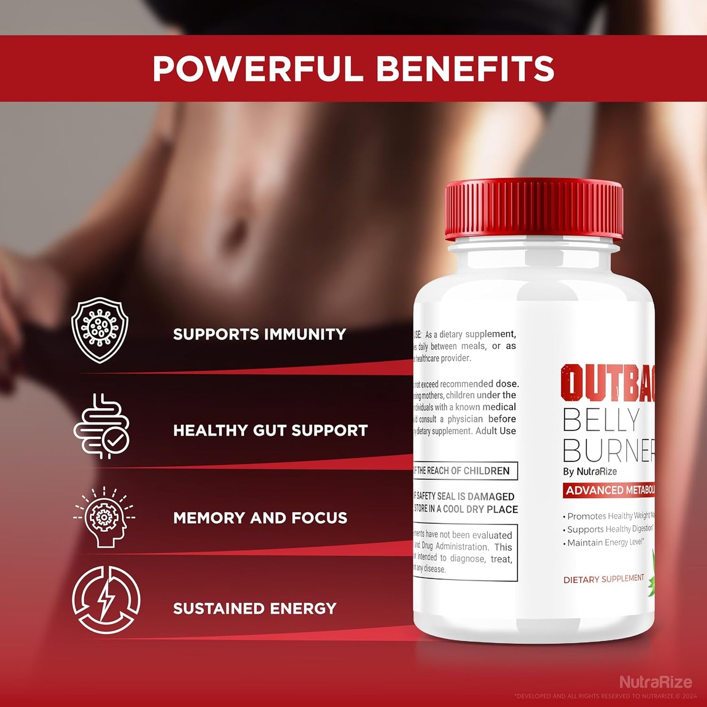 2 Pack NutraRize Outback Belly Burner Keto Capsules - All Natural Supplement for Fitness Goals - Official Reviews (120 Capsules)