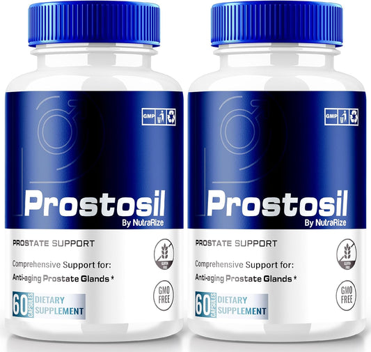 2 Pack NutraRize Prostosil Capsules: Natural Prostate Health Support Supplement, Maximum Strength Herbal Formula for Overall Health - Official Review (120 Capsules)