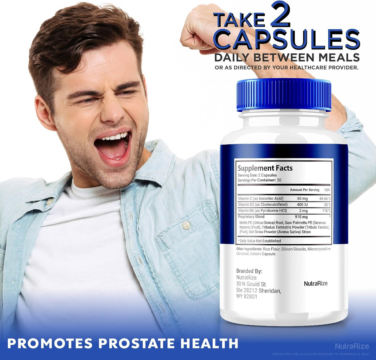 2 Pack NutraRize Prostosil Capsules: Natural Prostate Health Support Supplement, Maximum Strength Herbal Formula for Overall Health - Official Review (120 Capsules)