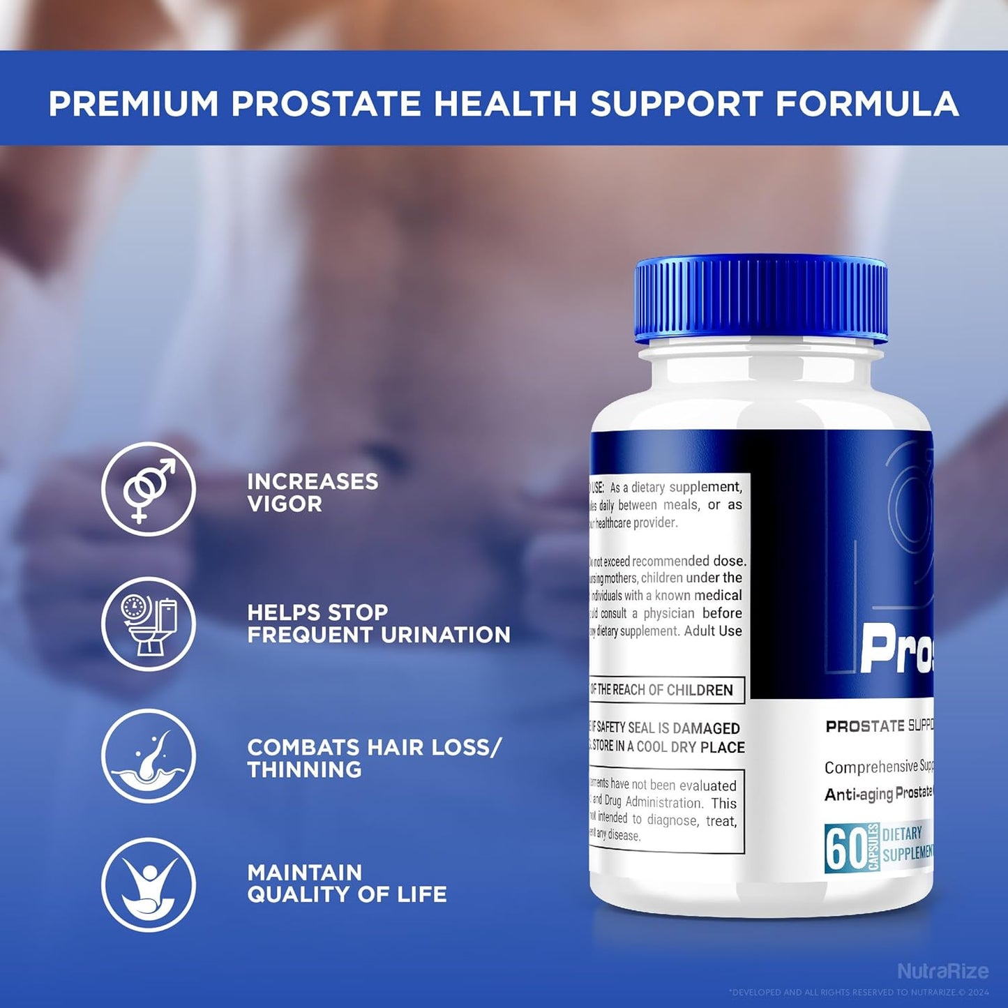 2 Pack NutraRize Prostosil Capsules: Natural Prostate Health Support Supplement, Maximum Strength Herbal Formula for Overall Health - Official Review (120 Capsules)