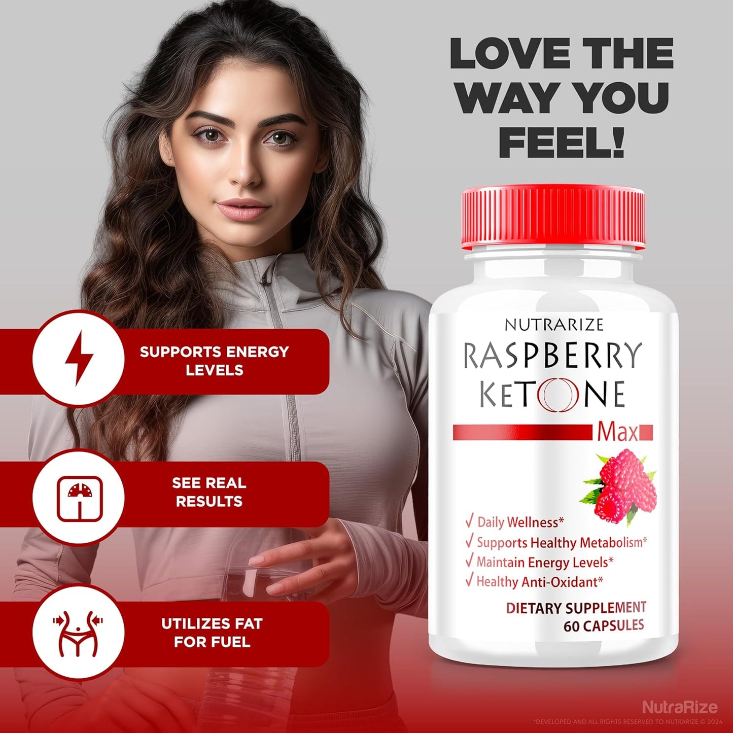 2 Pack NutraRize Raspberry Ketone Capsules - Official Weight Loss Supplement with 1200MG All-Natural Keto Formula for Unlocking Fitness Goals - 120 Capsules, Reviews Included