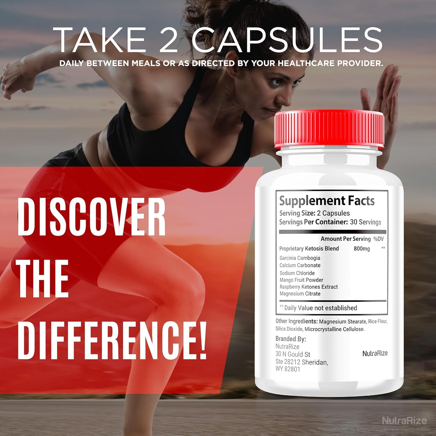 2 Pack NutraRize Raspberry Ketone Capsules - Official Weight Loss Supplement with 1200MG All-Natural Keto Formula for Unlocking Fitness Goals - 120 Capsules, Reviews Included