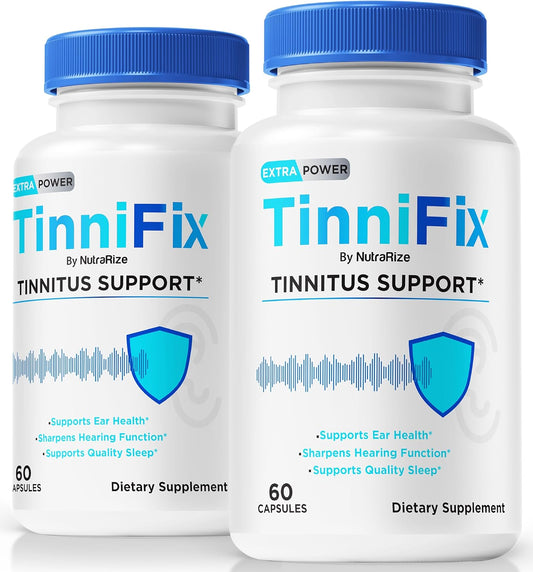 2 Pack NutraRize Tinnifix Capsules - Advanced Hearing Support Formula for Healthy Ears - Natural Tinnifix Pills for Ear Health - Official Tinni Fix Review (120 Capsules)