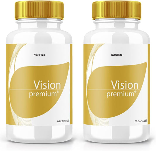 2 Pack NutraRize Vision Premium Eye Support Supplement - Improve Concentration, Focus, Healthy Eyes - All-Natural Pills (120 Capsules)