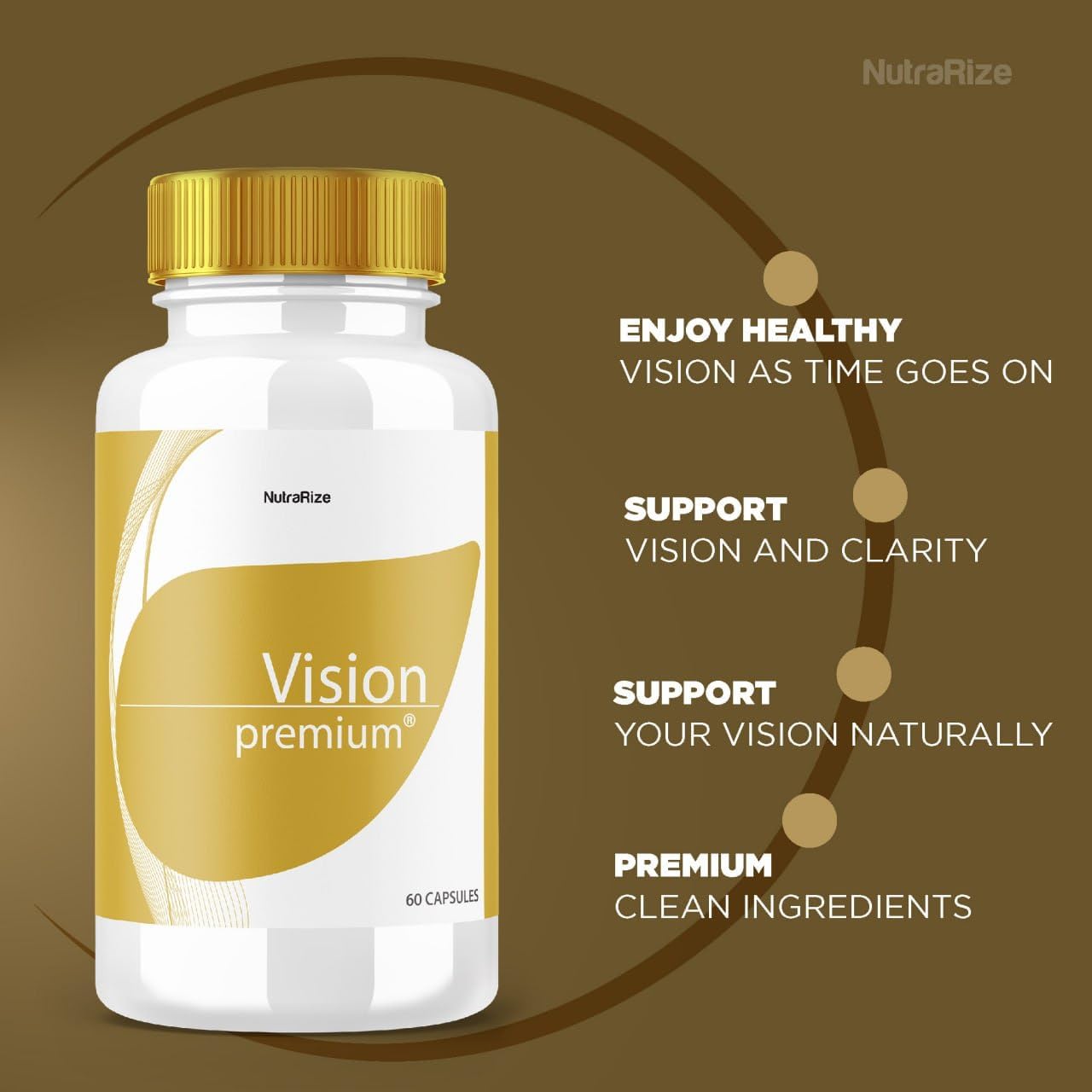 2 Pack NutraRize Vision Premium Eye Support Supplement - Improve Concentration, Focus, Healthy Eyes - All-Natural Pills (120 Capsules)