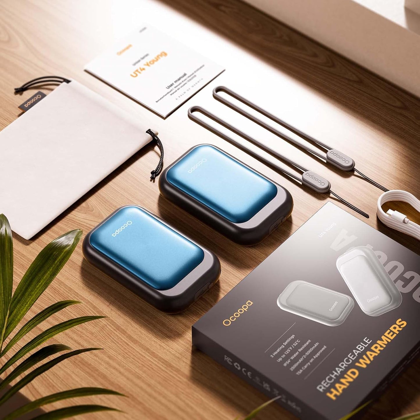2 Pack OCOOPA Magnetic Rechargeable Hand Warmers - Electric 5000mAh Hand Warmer with 3 Heat Settings, UL Certified - Tech Gifts for Men, Portable Pocket Heater - Purse Must Have