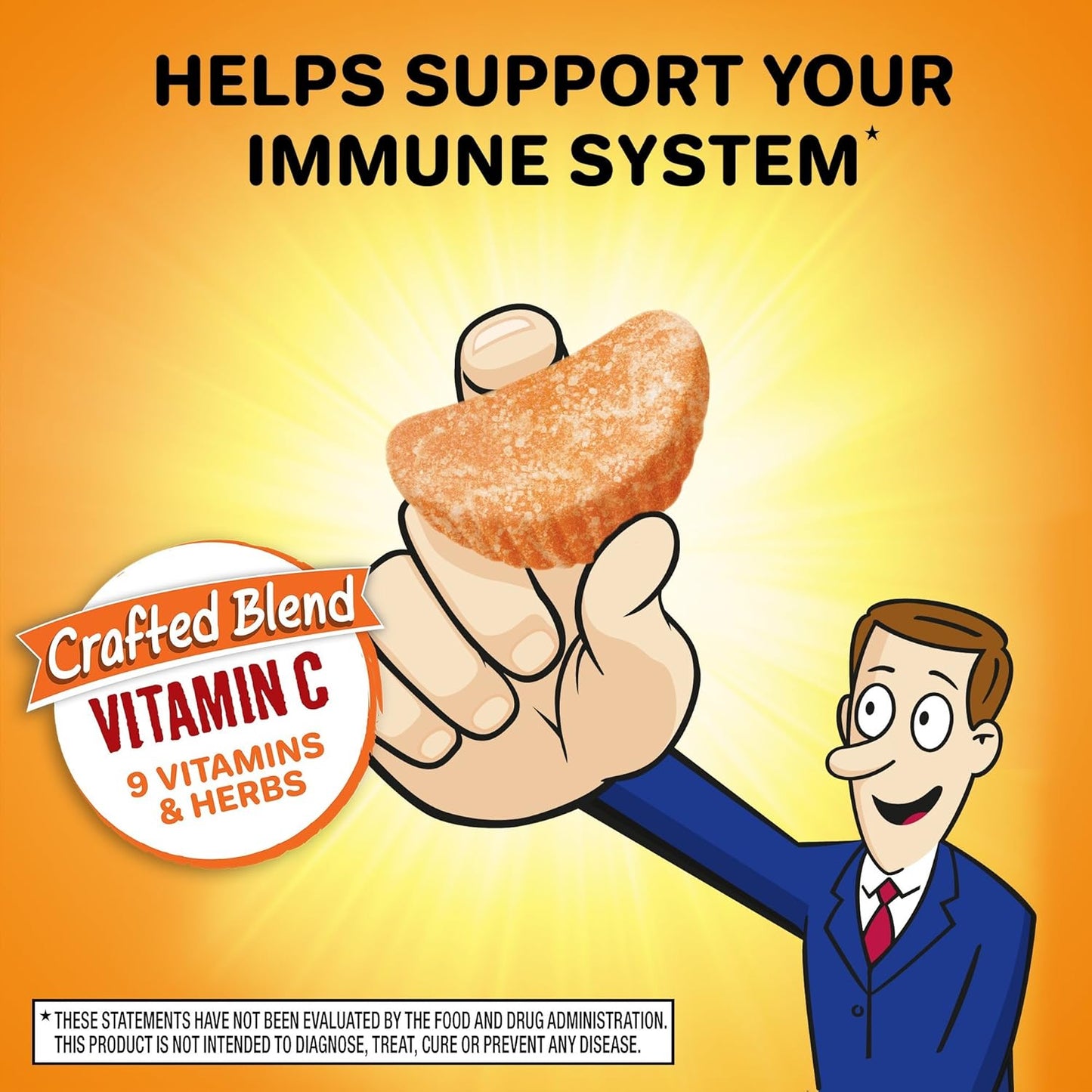 2 Pack of Airborne 750mg Vitamin C Immune Support Gummies for Adults - Zesty Orange Flavor - Gluten Free - Antioxidant Vitamins A C & E - 63 Gummies