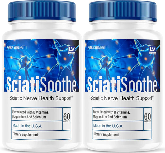2 Pack of LIVORKA Sciatisoothe Supplement Capsules for Sciatic Nerve Pain Relief - 120 Capsules for 2 Months