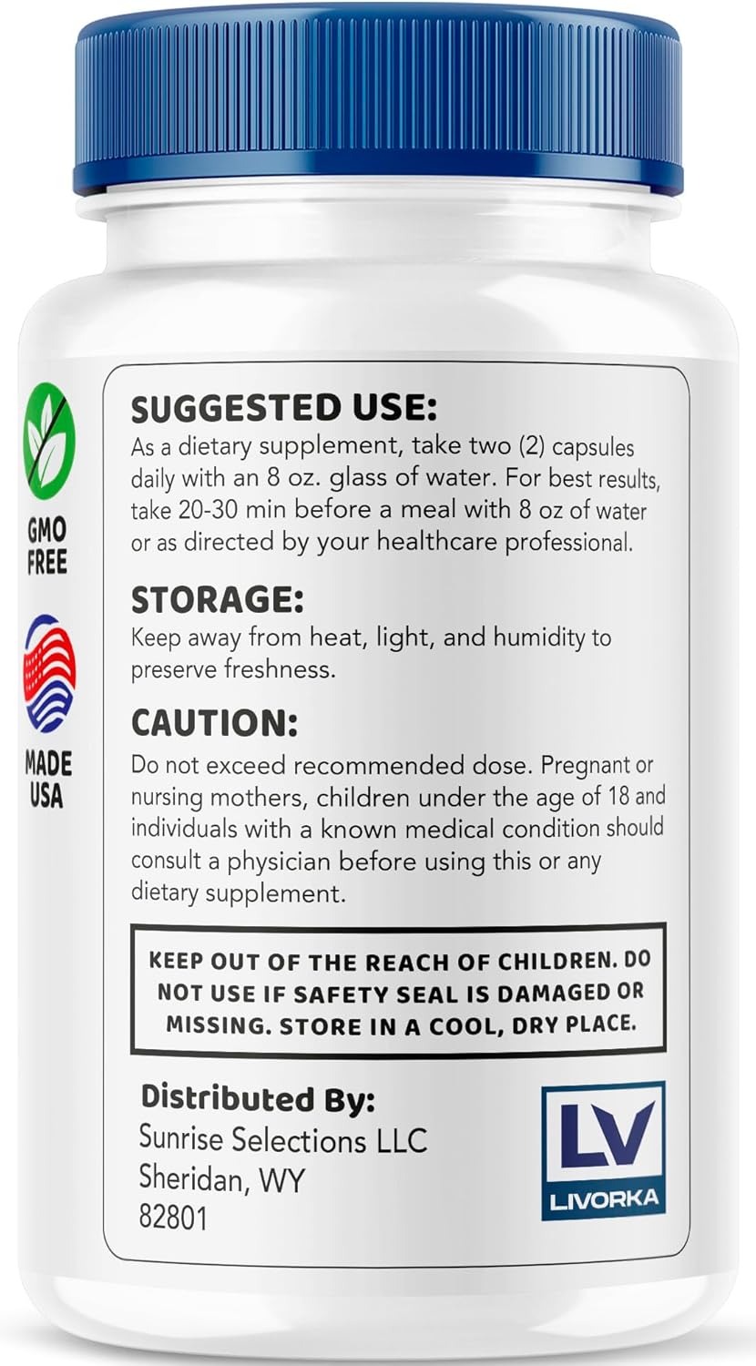 2 Pack of LIVORKA Sciatisoothe Supplement Capsules for Sciatic Nerve Pain Relief - 120 Capsules for 2 Months