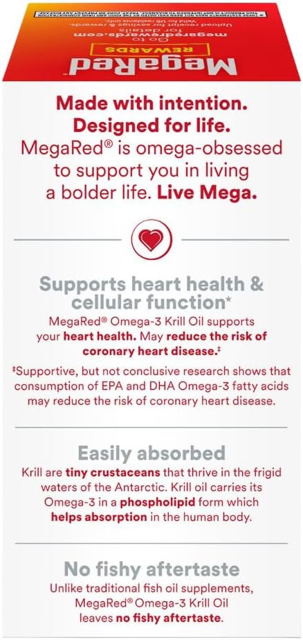 2 Pack of MegaRed Ultra Concentrate 750mg Omega-3 Krill Oil Softgels with EPA/DHA, Astaxanthin Antioxidant, Heart Health Support