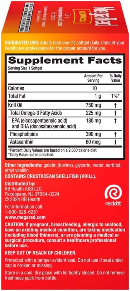 2 Pack of MegaRed Ultra Concentrate 750mg Omega-3 Krill Oil Softgels with EPA/DHA, Astaxanthin Antioxidant, Heart Health Support