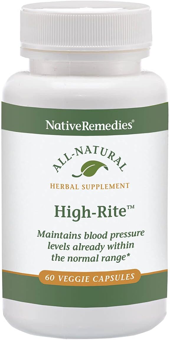 2 Pack of Native Remedies High-Rite Vegetarian Capsules for Blood Pressure Support