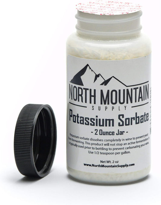 2-Pack of North Mountain Supply Food Grade Potassium Sorbate Stabilizer - 2 Ounce Jars