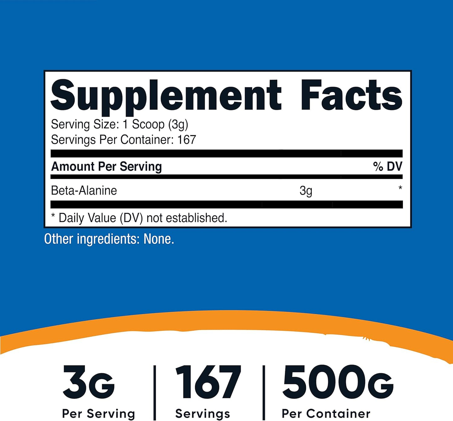 2 Pack of Nutricost Beta Alanine 500g Bottles (1 KG Total) - Pure Beta Alanine Supplement