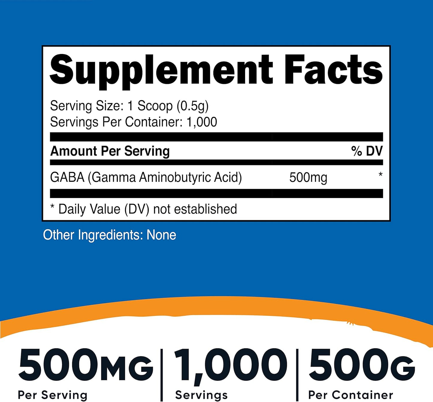 2 Pack of Nutricost Pure GABA Powder - 500 Grams (1.1 lbs)