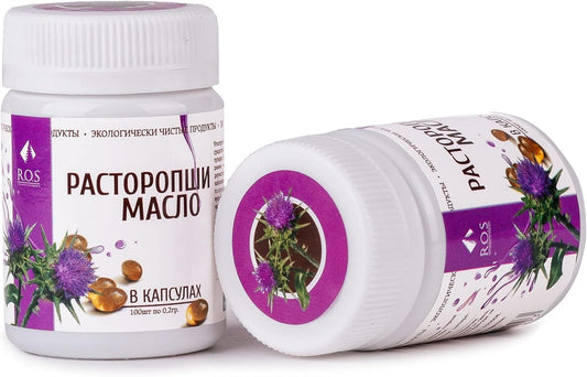 2 Pack of Organic Cold Pressed Siberian Milk Thistle Oil - 200 Capsules - Best Value