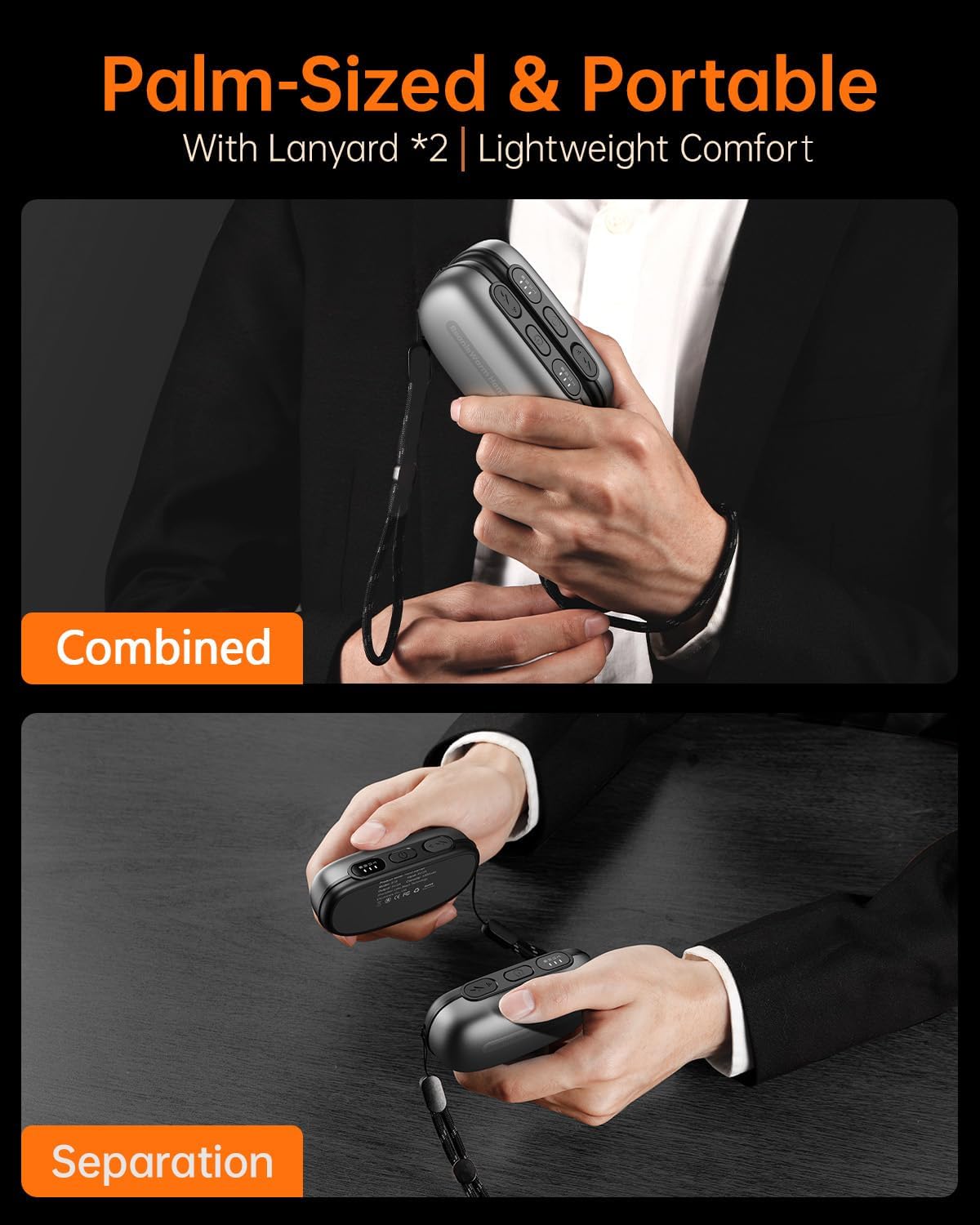 2 Pack of Rechargeable Hand Warmers with 10000mAh Battery - USB-C Heater Electric, Ideal for Outdoor Activities and Hunting Gear