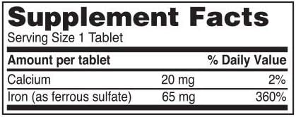 2-Pack of Reliable-1 Laboratories Ferrous Sulfate 325mg Iron Supplement - 100 Iron Tablets per Bottle