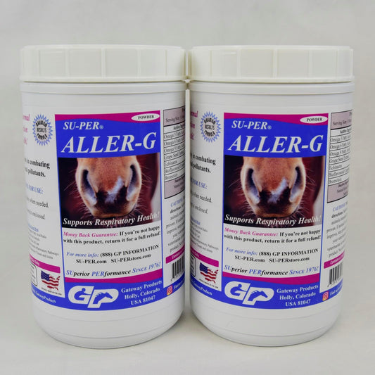 2 Pack of SU-PER Aller-G Respiratory Support Powder for Horses - Boosts Immune System & Lung Health, Fights Allergies & Pollutants - 2.5 lbs